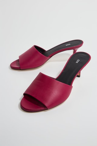 Mules de salto em couro napa - Violeta