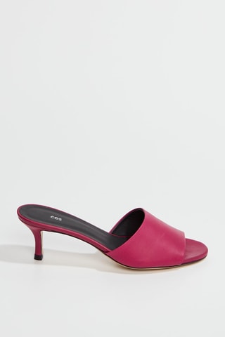 Mules de salto em couro napa - Violeta