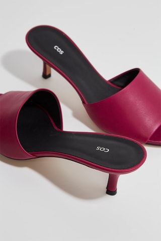 Mules de salto em couro napa - Violeta