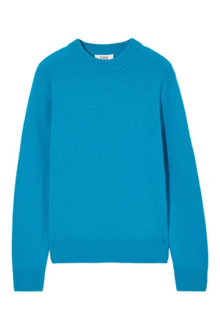 Camisola regular em caxemira - Turquesa