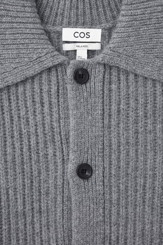 Cardigan in lana e alpaca - Grigio