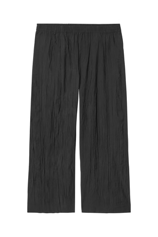 Calças wide legs em algodão biológico - Preto