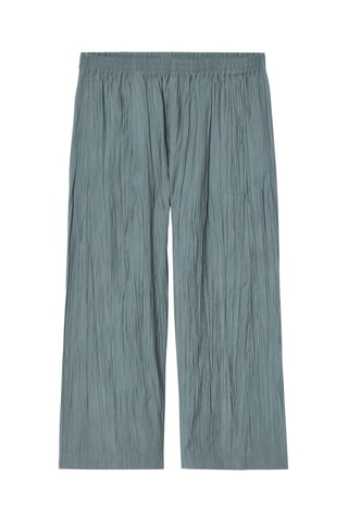 Calças wide legs em algodão biológico - Azul-cinza