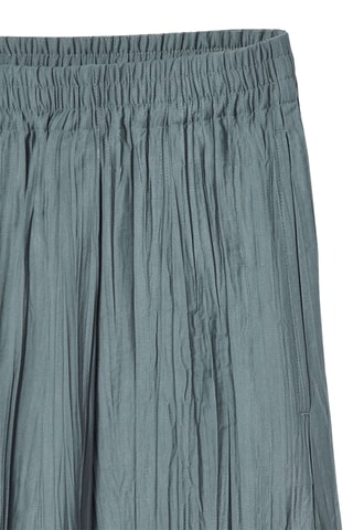 Calças wide legs em algodão biológico - Azul-cinza
