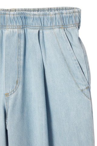 Calças de ganga wide legs em algodão biológico - Azul-claro