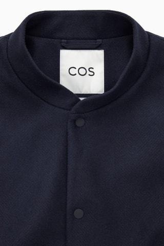 Giubbotto in lana e pelle - Navy