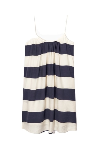 Vestido direito - Azul-marinho e branco