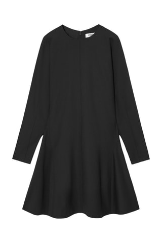 Vestido estilo patinadora em lã - Preto