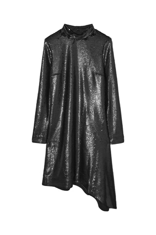 Vestido slim assimétrico - Preto