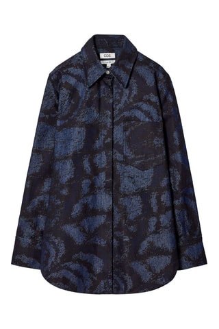 Camisa regular em algodão biológico - Azul