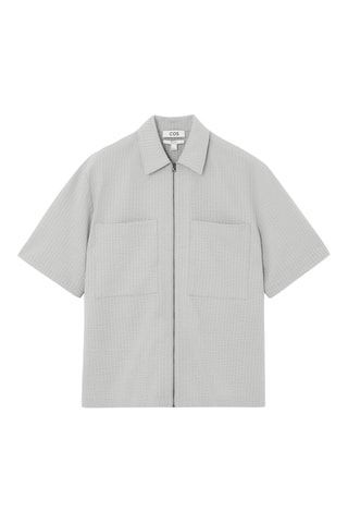 Camisa relaxed em algodão biológico - Cinzento-claro