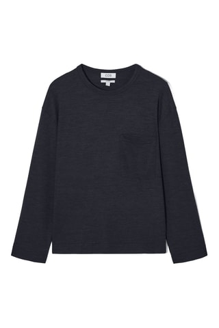T-shirt in lana - Navy