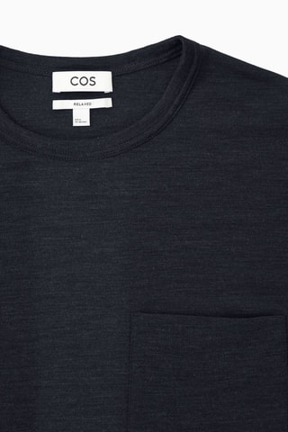 T-shirt in lana - Navy