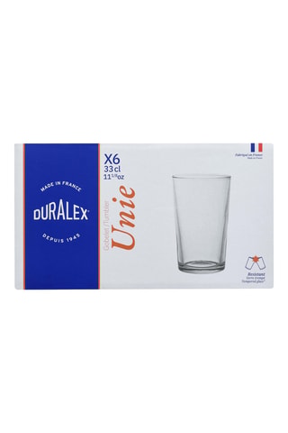 6 gobelets en verre trempé -  33 cl
