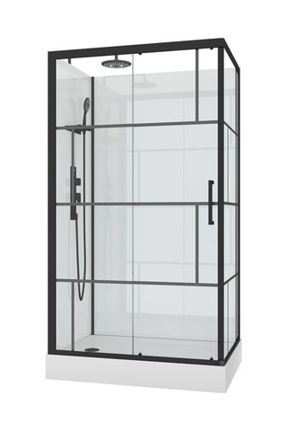 Cabina doccia rettangolare - Nero - 110 x 230 x 80 cm