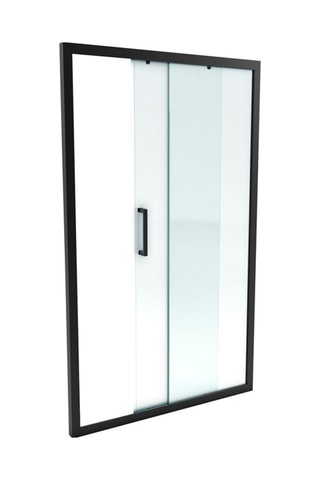 Parete porta doccia scorrevole - Trasparente e nero - 120 x 200 cm