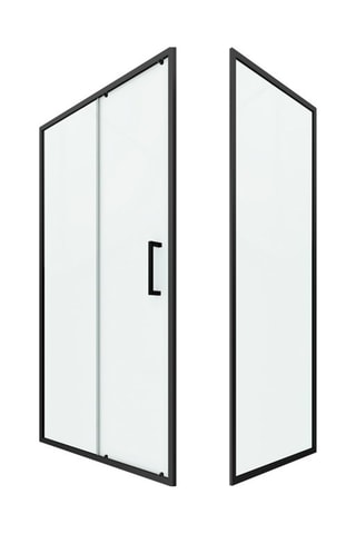 Parete porta doccia scorrevole - Trasparente e nero