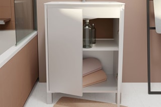 Set mobile bagno e lavabo in ceramica  - Bianco laccato