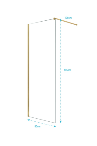 Parete doccia in vetro Gold Elementary - 80 x 195 cm