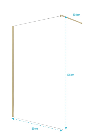 Parete doccia in vetro Gold Elementary - 120 x 195 cm