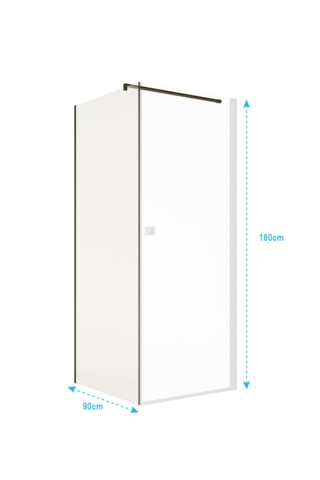 Porta doccia in vetro Dark Elementary - 90 x 180 cm