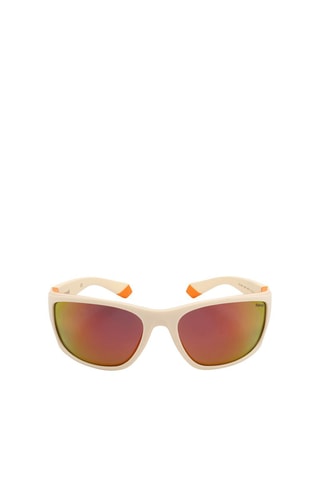 Lunettes de soleil polarisées homme - Verres effet miroir - Catégorie 3  - Polaroid - Orange et gris