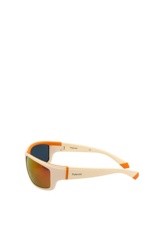 Lunettes de soleil polarisées homme - Verres effet miroir - Catégorie 3  - Polaroid - Orange et gris