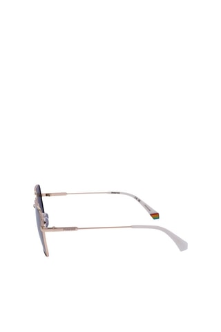 Lunettes de soleil polarisées femme - Verres effet miroir - Catégorie 3 - Polaroid - Violet, rose et doré