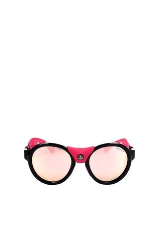 Lunettes de soleil femme - Verres effet miroir - Catégorie 3 - Moncler - Noir et rose
