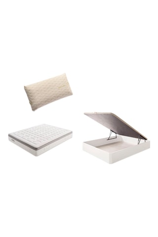 Pack colchón Paradise, canapé de madera y almohada - 27 cm