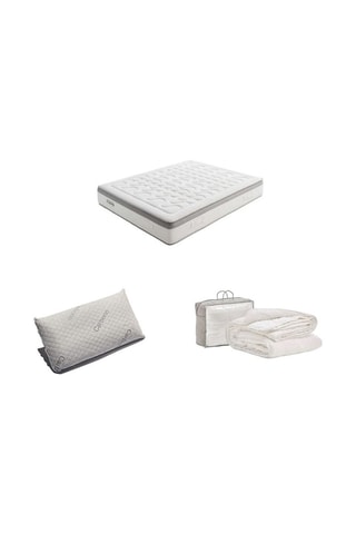 Conjunto colchón 5 estrellas, 1 o 2 almohadas Natur Care y nórdico 4 estaciones - Grosor de 30 cm