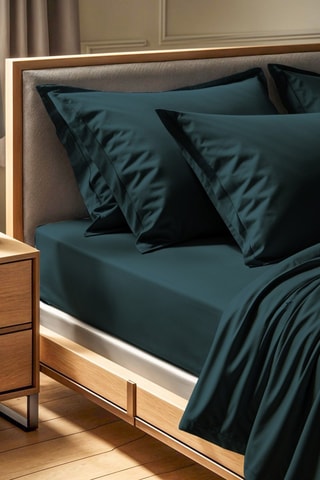 Lenzuolo sotto in cotone rinforzato 57 fili/cm² Tonne Mavie - Verde scuro