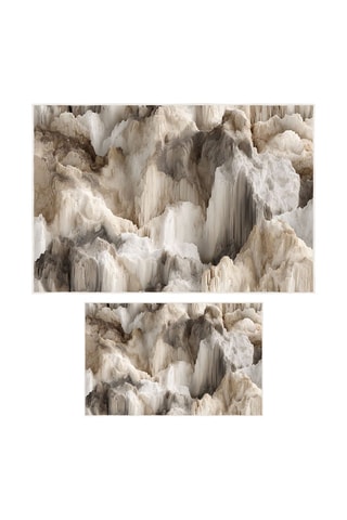 2 tappetini bagno - Marrone chiaro e bianco - 50 x 60/60 x 100 cm