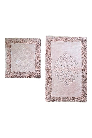 2 tappetini bagno - Rosa - 50 x 60 cm e 60 x 100 cm