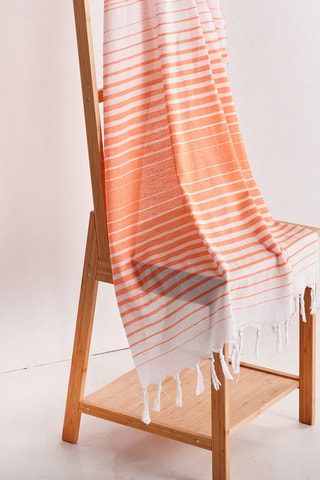 Fouta - Arancione e bianco - 90 x 180 cm