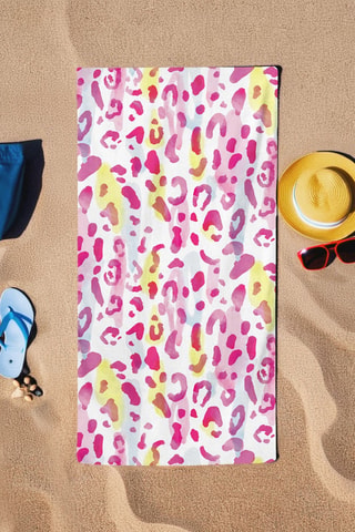 Telo mare - Rosa e giallo - 75 x 150 cm