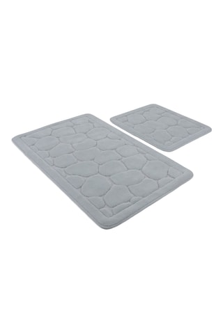 2 tappetini bagno - Grigio chiaro - 50 x 60 / 60 x 100 cm