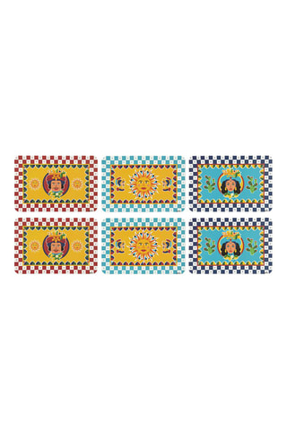 6 sets de table - 43,5 x 28,5 cm - Multicolore