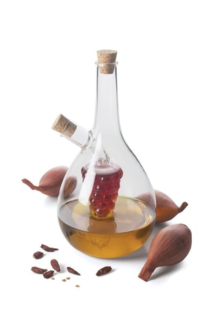 Huilier et vinaigrier goutte en verre soufflé Soffio - 50 cl et 5 cl