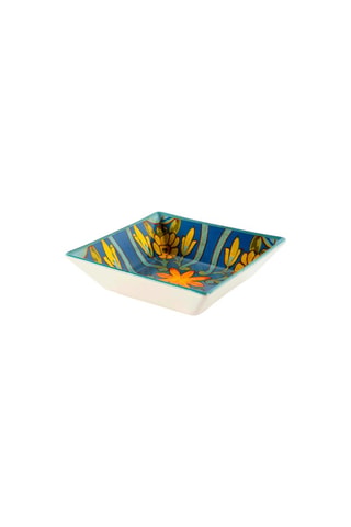 6 assiettes creuses carrées en céramique Trinacria - 17 x 17 cm