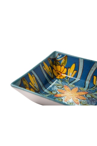 6 assiettes creuses carrées en céramique Trinacria - 17 x 17 cm