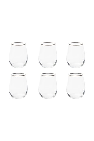 6 verres en verre soufflé Platinum 47 cl