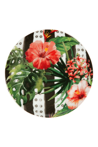 6 assiettes en porcelaine Tropical - 31 cm
