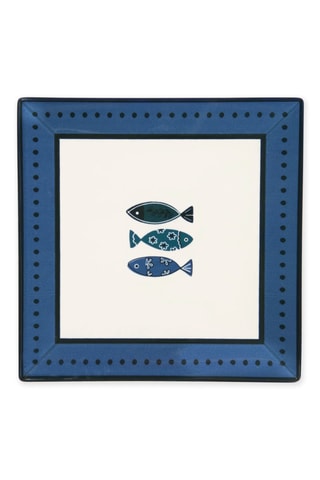 6 assiettes carrées en céramique - 24 cm