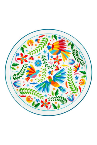 4 assiettes à pizza en porcelaine Mexican Flow - 30,5 cm