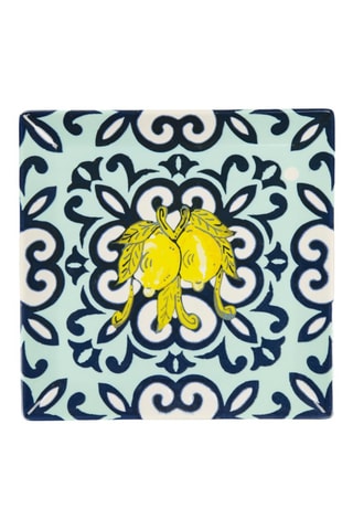 6 assiettes carrées en céramique - 18 cm