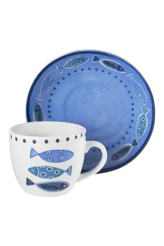 Service à café en porcelaine Océan - 6 personnes