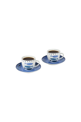 Service à café en porcelaine Océan - 6 personnes