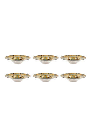 6 assiettes à pâtes en céramique - 28 cm