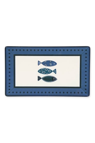 6 assiettes de présentation en céramique - 25 x 15 x 2,5 cm